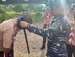Membentuk Generasi Muda Berwawasan Bahari, Danlanal Bintan Pimpin Upacara Pengukuhan Calon Anggota Saka Bahari